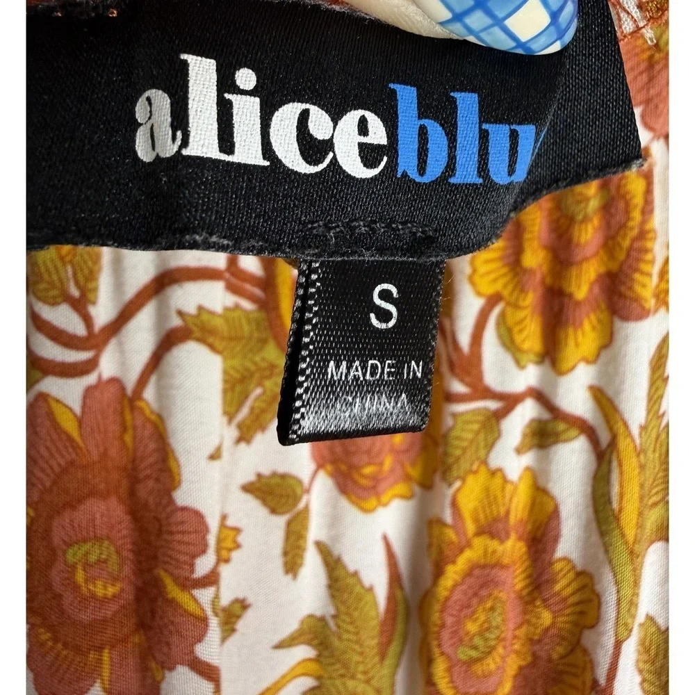 Alice Blue Floral Boho Tiered Ruffle Maxi Skirt Cottagecore Women's Size Small - Picture 4 of 11